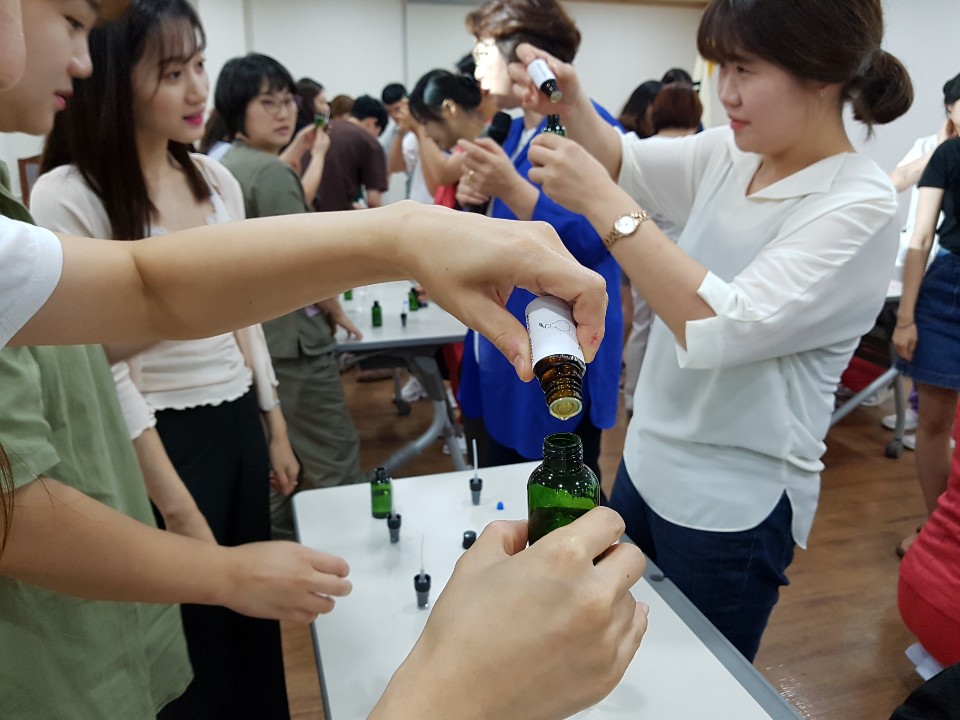 간호학과 한도병원에 향기교육 현장