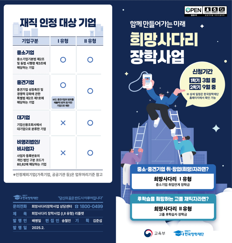 25년 희망사다리 리플렛 표지. 자세한 내용은 아래 설명글 참조