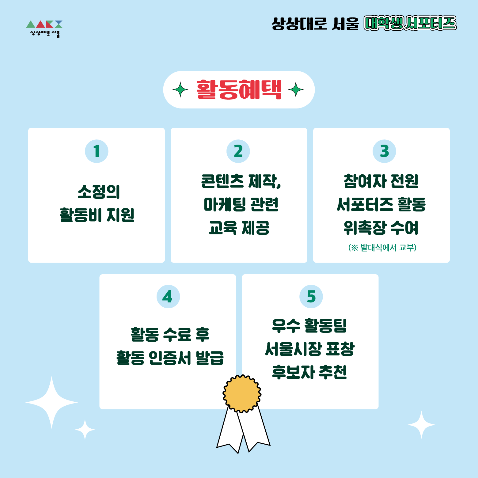 상상대로 서울 대학생 서포터즈 모집7의 자세한 내용은 아래 설명글 참조