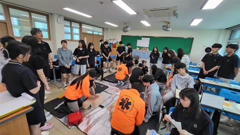 안산대학교 응급구조학과 성안고등학교 학교 방문 학과설명회 프로그램 진행